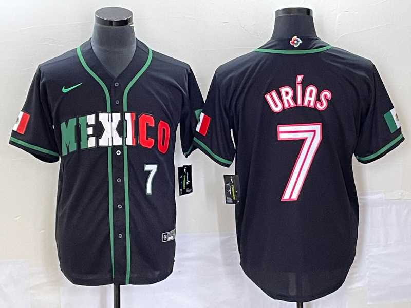 Men's Mexico Baseball #7 Julio Urias Number 2023 Black White World Classic Stitched Jersey,We sell and wholesale Men's Mexico Baseball #7 Julio Urias Number 2023 Black White World Classic Stitched Jersey on line form chian!
